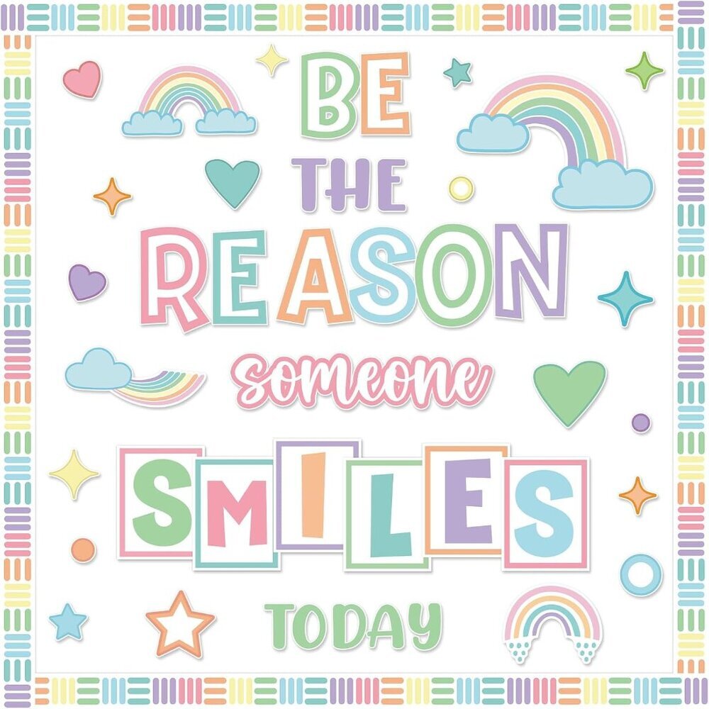 Pastel Classroom Bulletin Board Decoration Set Welcome Borders Cutouts Rainbow D
